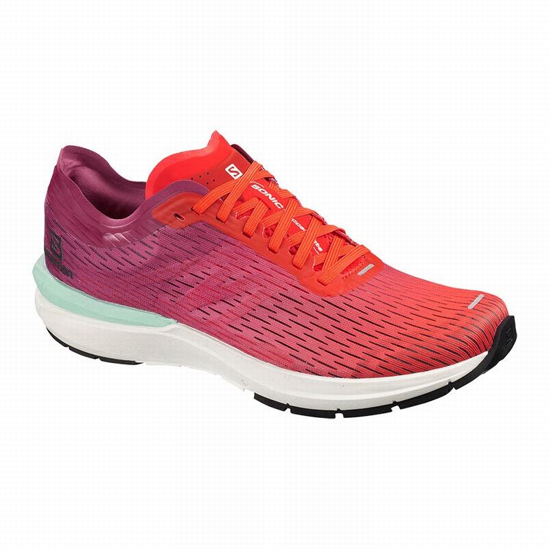 Chaussure Running Salomon Homme Rose / Blanche - Salomon SONIC 3 ACCELERATE - France (3756-KXDVE)